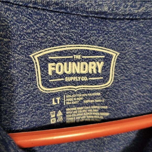 The Foundry Blue Short Sleeve Mens Polo, Size LT Large Tall - Picture 6 of 6